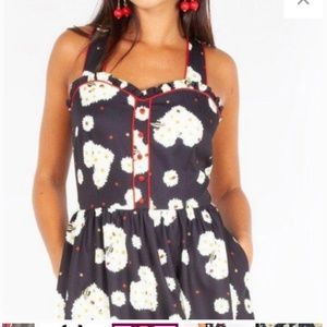 Voodoo Vixen Summer Retro Dress bees ladybug flower  S/M
